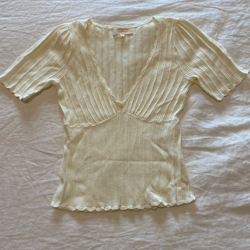 Sezane Cloe Cream Top